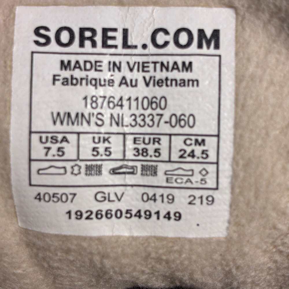 SOREL HARLOW LACE COZY Womens 7.5 Outdoor Boots Gray Leather Waterproof Hiking - Picture 9 of 10